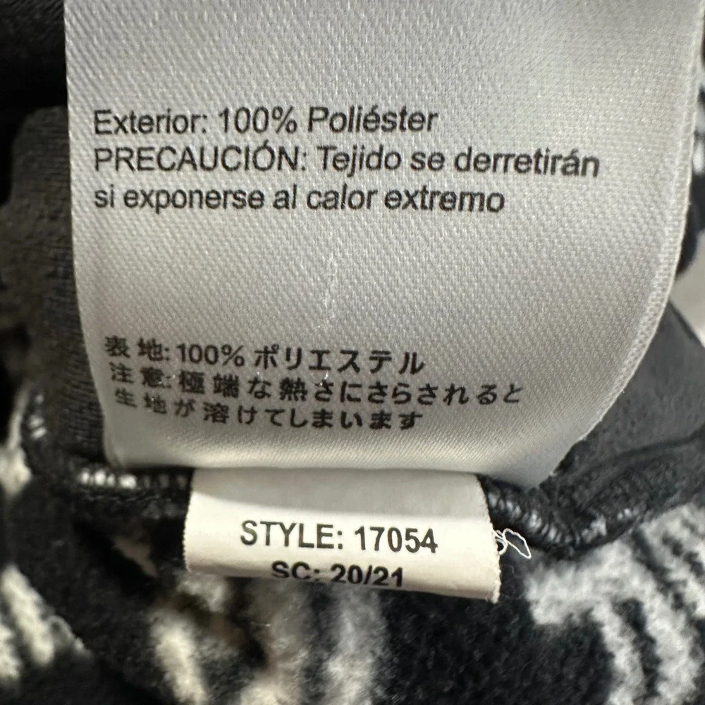 Obermeyer Men's Large Fleece Pullover Black White Abstract Snap Neck